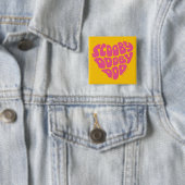 Badge Carré 5 Cm Scooby Doo Doo Heart (En situation)