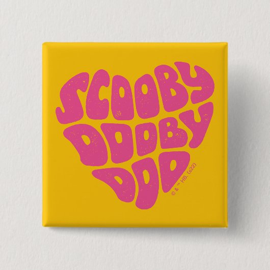 Badge Carré 5 Cm Scooby Doo Doo Heart (Devant)