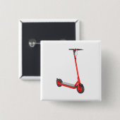Badge Carré 5 Cm scooter électrique rouge (Devant & derrière)