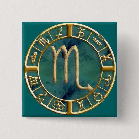 Badge Carré 5 Cm Scorpion (Devant)