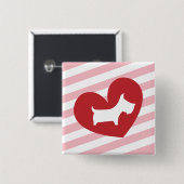 Badge Carré 5 Cm Scotty Valentine (Devant & derrière)