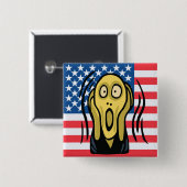 Badge Carré 5 Cm Scream American (Devant & derrière)