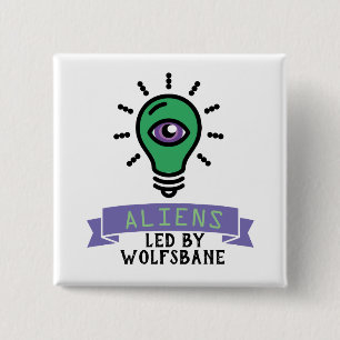 Badge Carré 5 Cm Scrimo Team Alien Pin