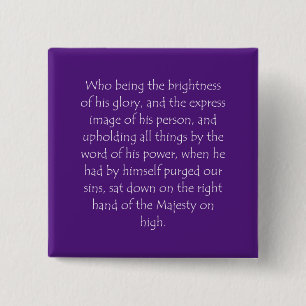 Badge Carré 5 Cm Scripture Quote Hebrews 1 3