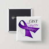 Badge Carré 5 Cm Scroll Ruban GIST Cancer Sensibilisation (Devant & derrière)