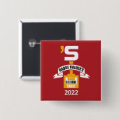 Badge Carré 5 Cm SDCC : broche BH 2022 (Devant & derrière)