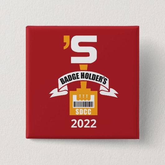 Badge Carré 5 Cm SDCC : broche BH 2022 (Devant)