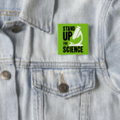 Badge Carré 5 Cm Se battre pour le microscope scientifique (En situation)