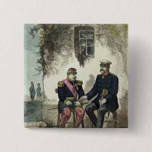 Badge Carré 5 Cm Se réunir entre Otto von Bismarck et le napoléon