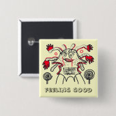 Badge Carré 5 Cm Se sentir bien (Devant & derrière)