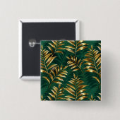 Badge Carré 5 Cm Seamless pattern with golden ferns (Devant & derrière)