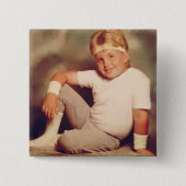 Badge Carré 5 Cm Séance d'entraînement de jet de J (Devant)