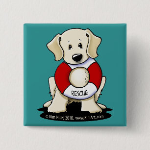 Badge Carré 5 Cm Secourir la broche du bouton Lab