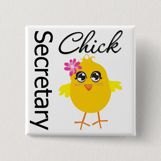 Badge Carré 5 Cm Secrétaire Chick (Devant)