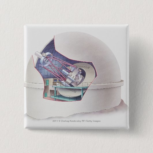 Badge Carré 5 Cm Section transversale de télescope à l'intérieur (Devant)