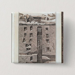 Badge Carré 5 Cm Section transversale d'une mine