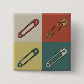 Badge Carré 5 Cm Sécurité d'art moderne/conception goupilles de (Devant)