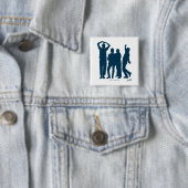 Badge Carré 5 Cm Seinfeld | Graphique de silhouette de groupe (En situation)