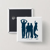 Badge Carré 5 Cm Seinfeld | Graphique de silhouette de groupe (Devant & derrière)