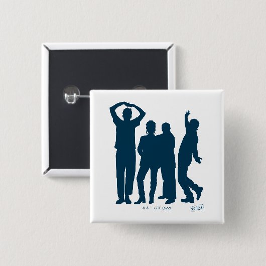 Badge Carré 5 Cm Seinfeld | Graphique de silhouette de groupe (Devant & derrière)
