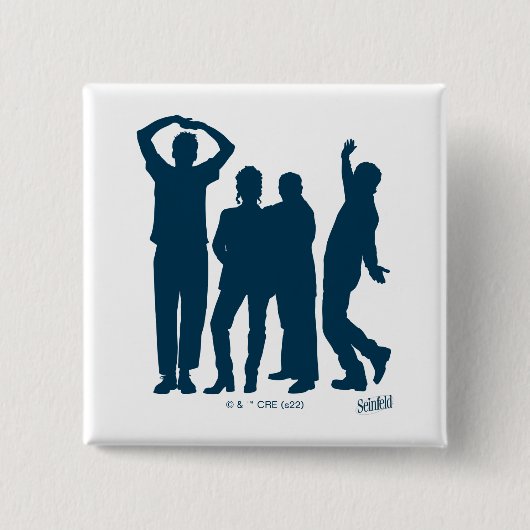 Badge Carré 5 Cm Seinfeld | Graphique de silhouette de groupe (Devant)