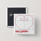 Badge Carré 5 Cm Séjour d'or (Devant & derrière)