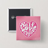 Badge Carré 5 Cm Self Love Club (Devant & derrière)