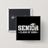 Badge Carré 5 Cm Senior Class of 2026 Bold Graduation Typography (Devant & derrière)