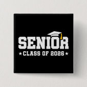 Badge Carré 5 Cm Senior Class of 2026 Bold Graduation Typography (Devant)