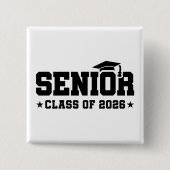 Badge Carré 5 Cm Senior Class of 2026 Bold Graduation Typography (Devant)