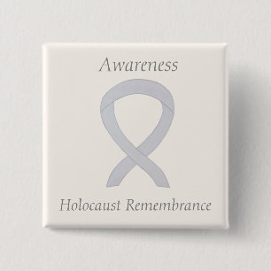 Badge Carré 5 Cm Sensibilisation à la mémoire de l'Holocauste Éping