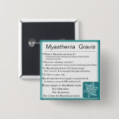 Badge Carré 5 Cm Sensibilisation à Myasthenia Gravis (Devant & derrière)