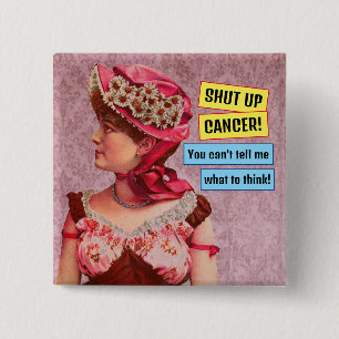 Badge Carré 5 Cm Sensibilisation au cancer, éteins le cancer