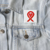 Badge Carré 5 Cm Sensibilisation aux maladies cardiaques Épingle à  (En situation)