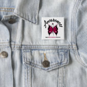 Badge Carré 5 Cm SENSIBILISATION Papillon Anémie de la faucille (En situation)