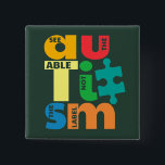 Badge Carré 5 Cm Sensibilisation sur l'autisme Voir La Table Pas La<br><div class="desc">Portez-le avec fierté et montrez au monde que vous soutenez la campagne et que vous êtes fier d'être un défenseur. Pour beaucoup de gens, la Sensibilisation sur l'autisme est présente en avril, pour certains, la prise de conscience est quotidienne. Cette Sensibilisation sur l'autisme de support dit "Voir l'Able pas l'Autisme...</div>