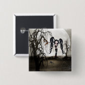 Badge Carré 5 Cm Sepia Goth Girl (Devant & derrière)