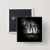 Badge Carré 5 Cm Sepia Goth Girl Vignette (Devant & derrière)