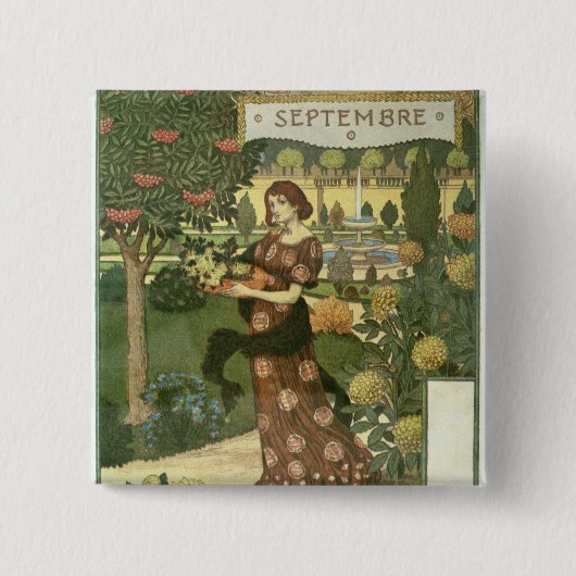 Badge Carré 5 Cm Septembre (Devant)