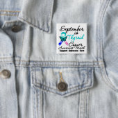 Badge Carré 5 Cm Septembre Mois de sensibilisation au cancer du thy (En situation)