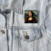 Badge Carré 5 Cm Séquence Leonardo da Vinci Mona Lisa Fibonacci (En situation)