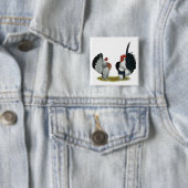 Badge Carré 5 Cm Serama Bantams (En situation)