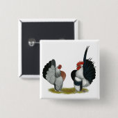 Badge Carré 5 Cm Serama Bantams (Devant & derrière)