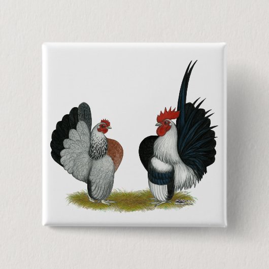 Badge Carré 5 Cm Serama Bantams (Devant)