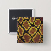 Badge Carré 5 Cm Serpent Brown et impression or (Devant & derrière)