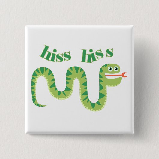 Badge Carré 5 Cm Serpent de sifflement de sifflement (Devant)