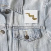 Badge Carré 5 Cm Serpent-or maya (En situation)