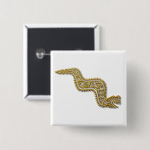 Badge Carré 5 Cm Serpent-or maya (Devant & derrière)