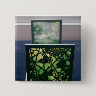 Badge Carré 5 Cm Serre-livres de Nouveau d'art, studios de Tiffany,