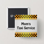 Badge Carré 5 Cm Service du taxi de la maman (Devant & derrière)